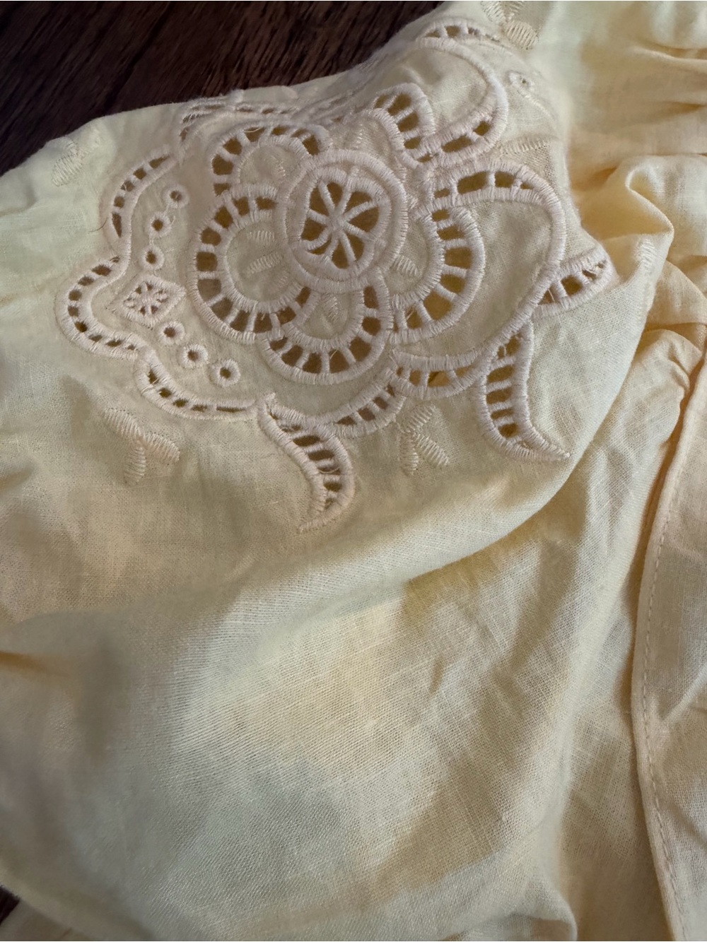 Yellow Ruffle Front Top - Lightweight Shirt - Picture 2 of 3